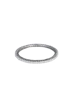 92.5 Sterling Silver Bangles With Studded Zirconia Stones Set of 2
