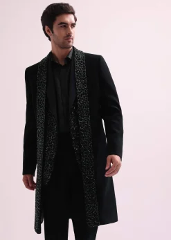 Aditya Roy Kapur In Our Black Double Layered Indo Western Jacket With Shirt And Pant