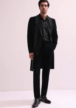 Aditya Roy Kapur In Our Black Double Layered Indo Western Jacket With Shirt And Pant