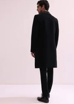 Aditya Roy Kapur In Our Black Double Layered Indo Western Jacket With Shirt And Pant