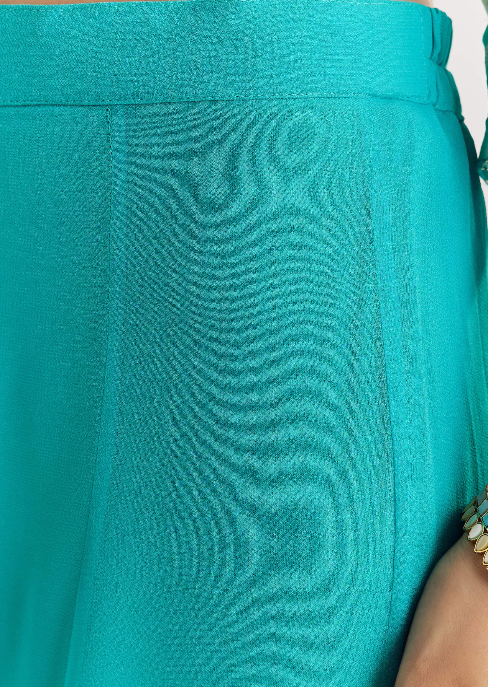 Aqua blue Georgette Kurta Palazzo Suit With Organza Dupatta And Gotta Work