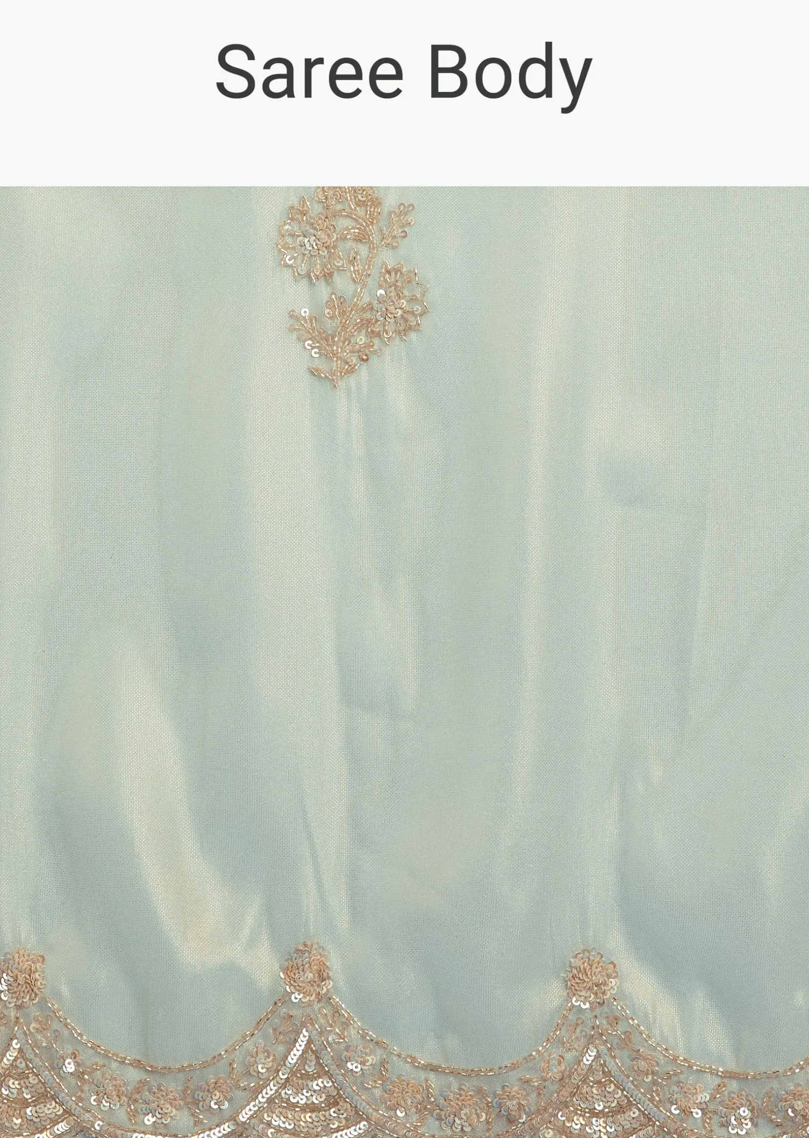 Aqua Organza Tissue Saree With Cutdana Border