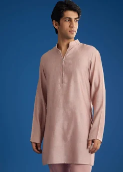 Banarasi Silk Jacket Kurta Set With Front Zip Closure