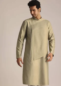 Beige Asymmetric Kurta Set