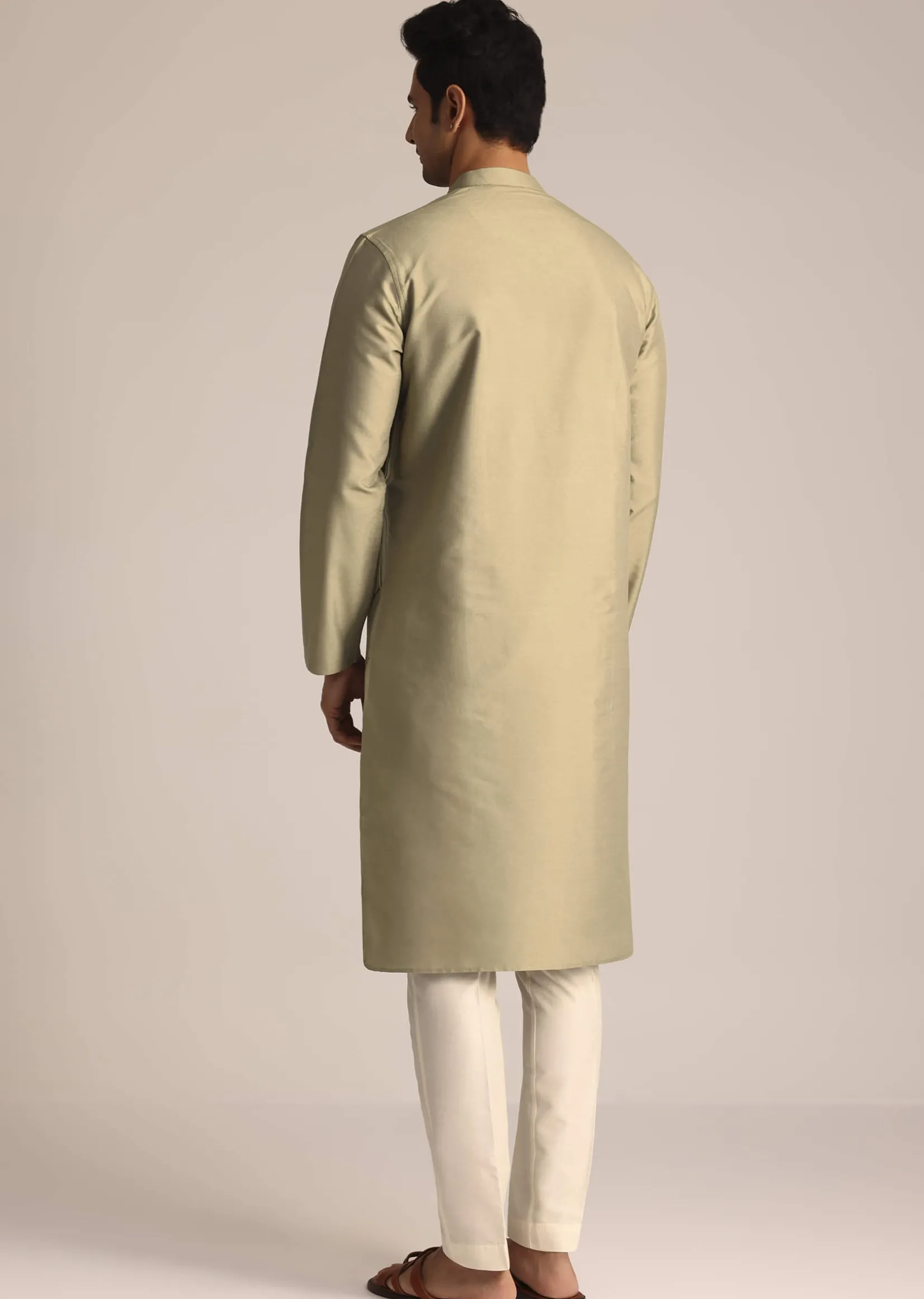 Beige Asymmetric Kurta Set