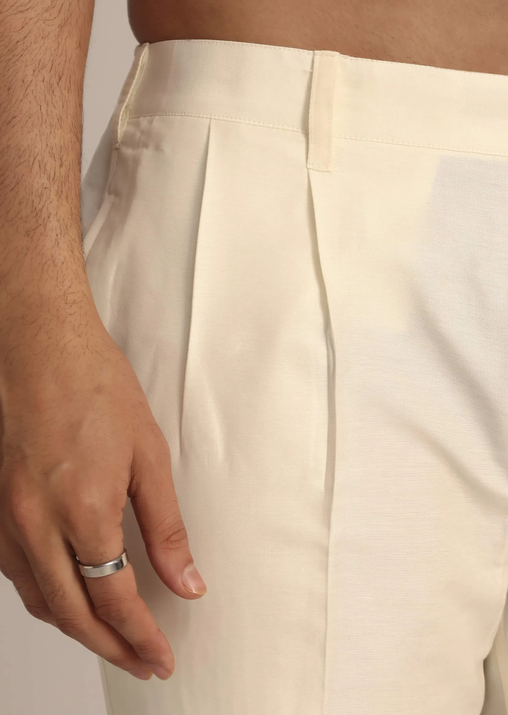 Beige Asymmetric Kurta Set
