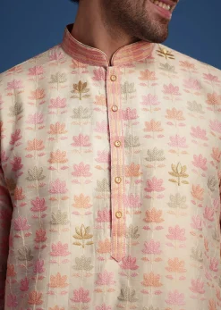 Beige Floral Printed Kurta Set