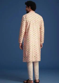 Beige Floral Printed Kurta Set