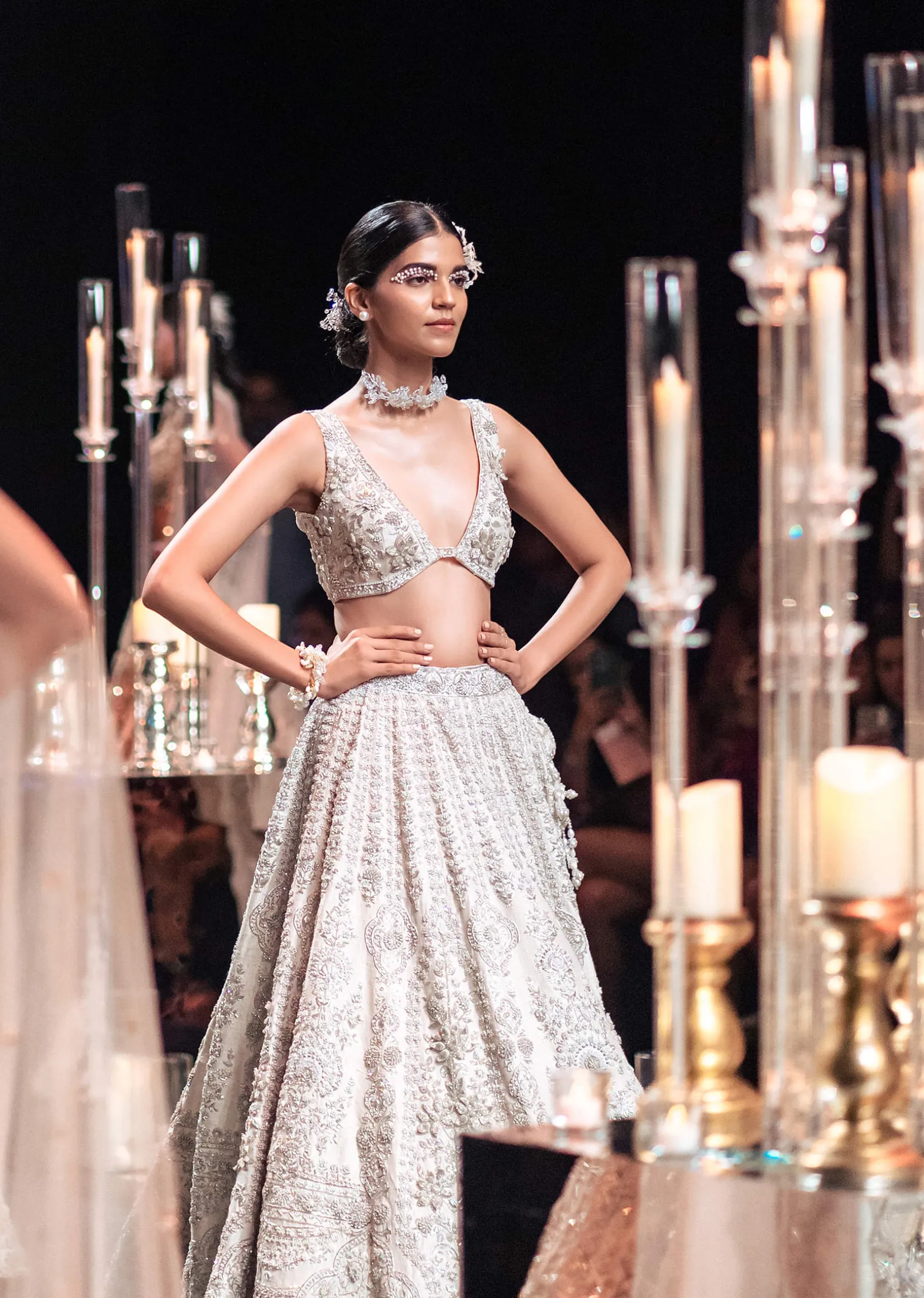 Beige Lehenga Set In Raw Silk With Zardozi Work And Heavy Embroidery