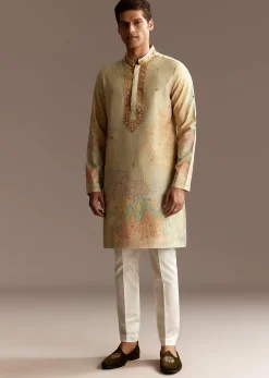 Beige Mirror Kurta Set