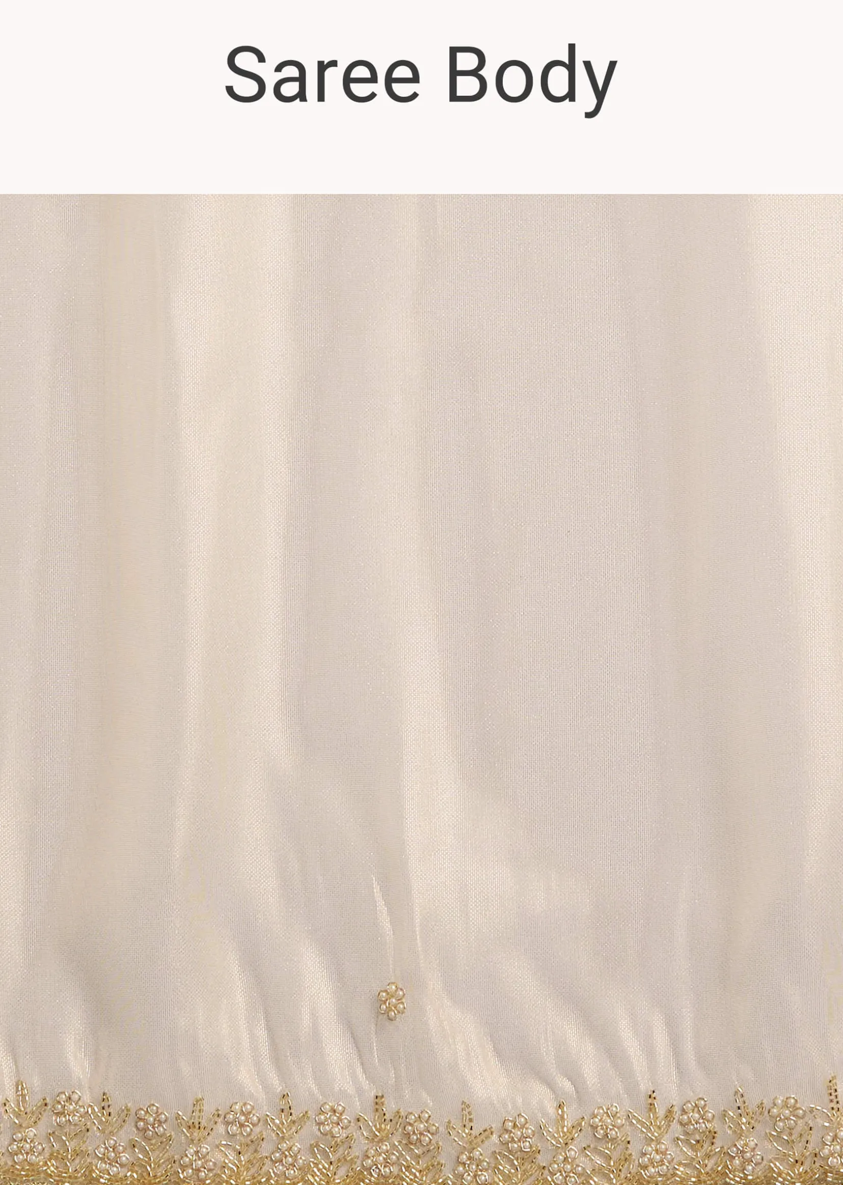 Beige Organza Tissue Saree With Embroidered Scallop