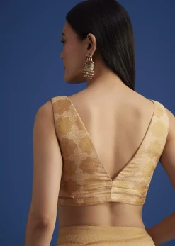 Beige Tissue Silk Saree With Woven Patterns
