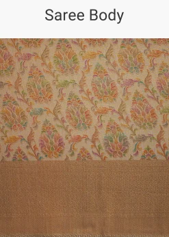 Beige Tissue Silk Saree With Woven Patterns