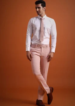 Beige Tuxedo And Pant Set With Cutdana Embellishments