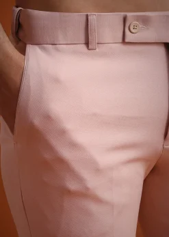 Beige Tuxedo And Pant Set With Cutdana Embellishments