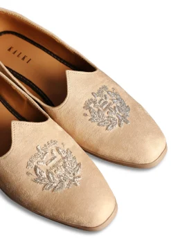 Beige Velvet Jutti With Hand Work For Men