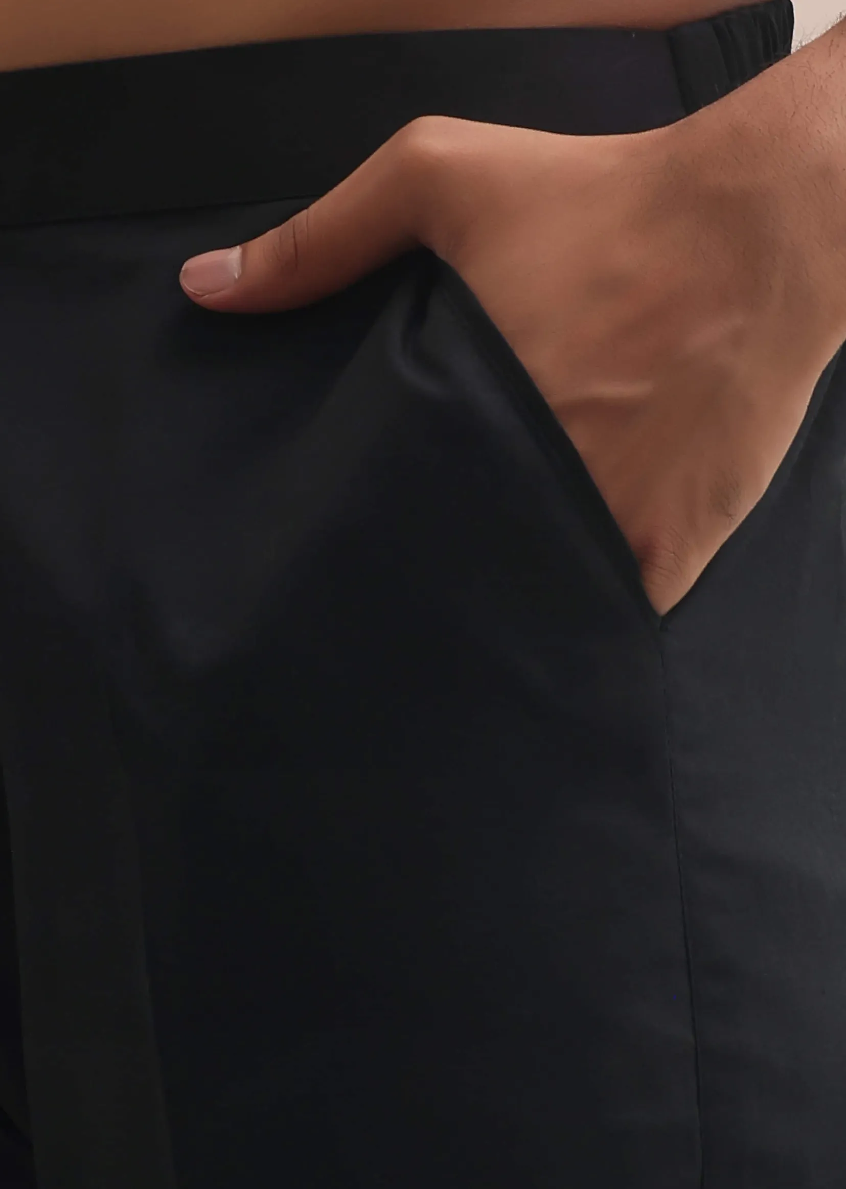 Black And White Lucknowi Cotton Kurta Set For Men