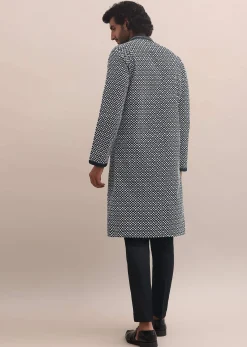 Black And White Lucknowi Cotton Kurta Set