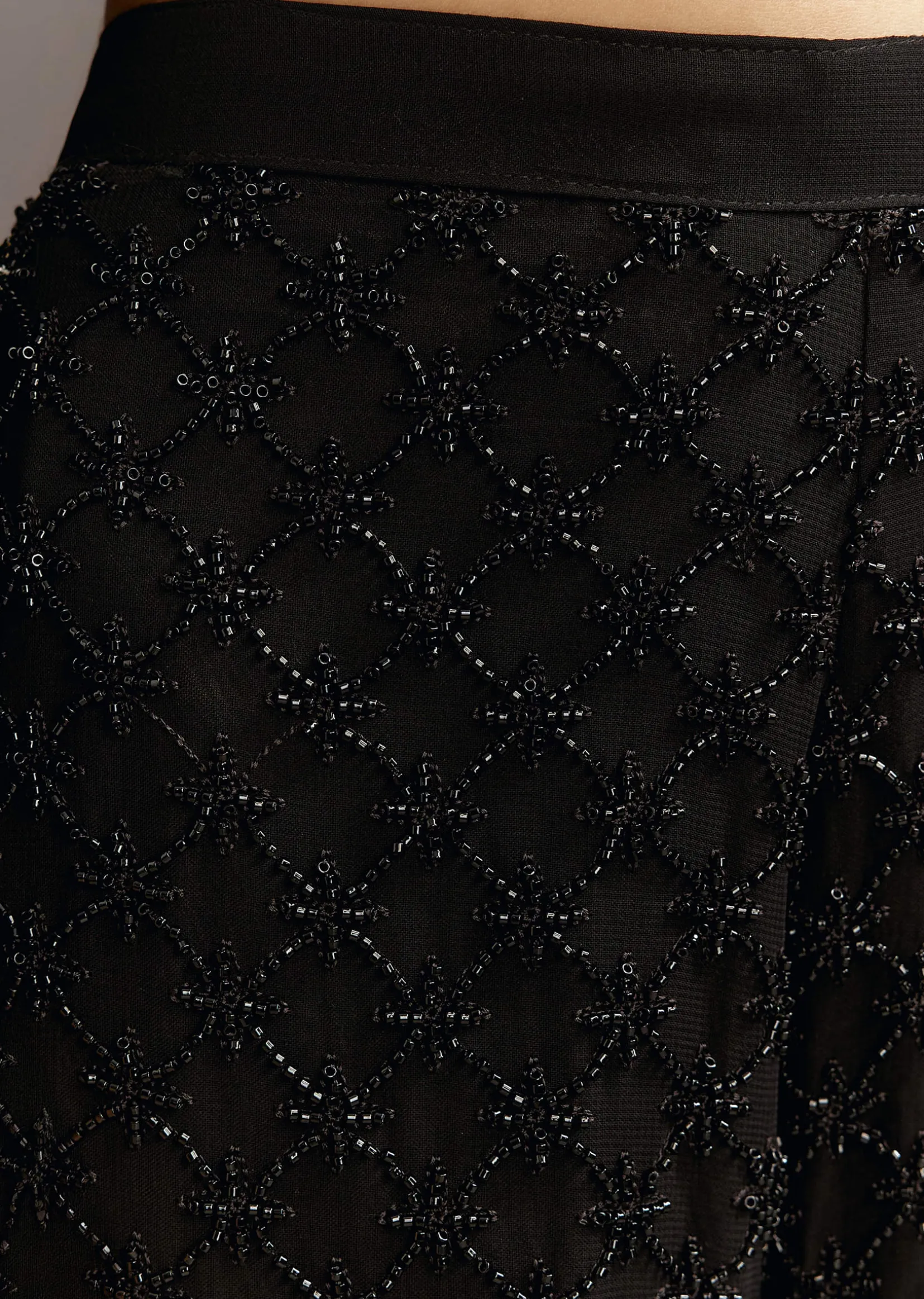 Black Beads Work Georgette Kurta With Fully Beaded Pant
