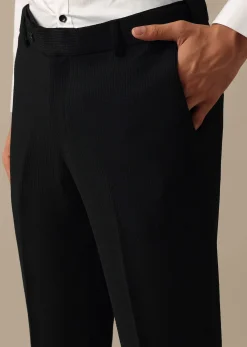 Black Blazer And Pant Tuxedo Set With Cutdana Work