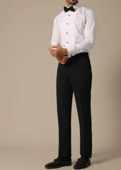 Black Blazer Set With Embroidered Detail