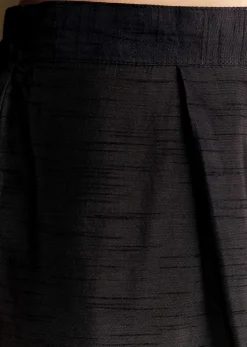 Black Chanderi Anarkali Suit With Moti And Sequins Work