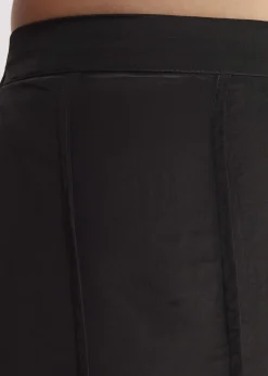 Black Crop Top With Flared Satin Palazzo