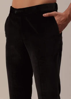 Black Crystal Handwork Tuxedo Set In Velvet