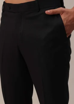 Black Cut Work Embroidered Tuxedo Set In Terry Rayon
