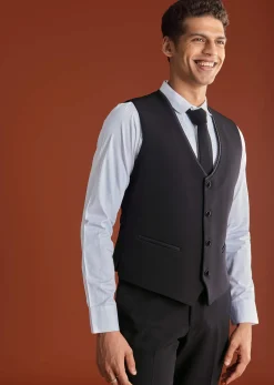 Black Cutdana Embroidereid Tuxedo Set With Accessories