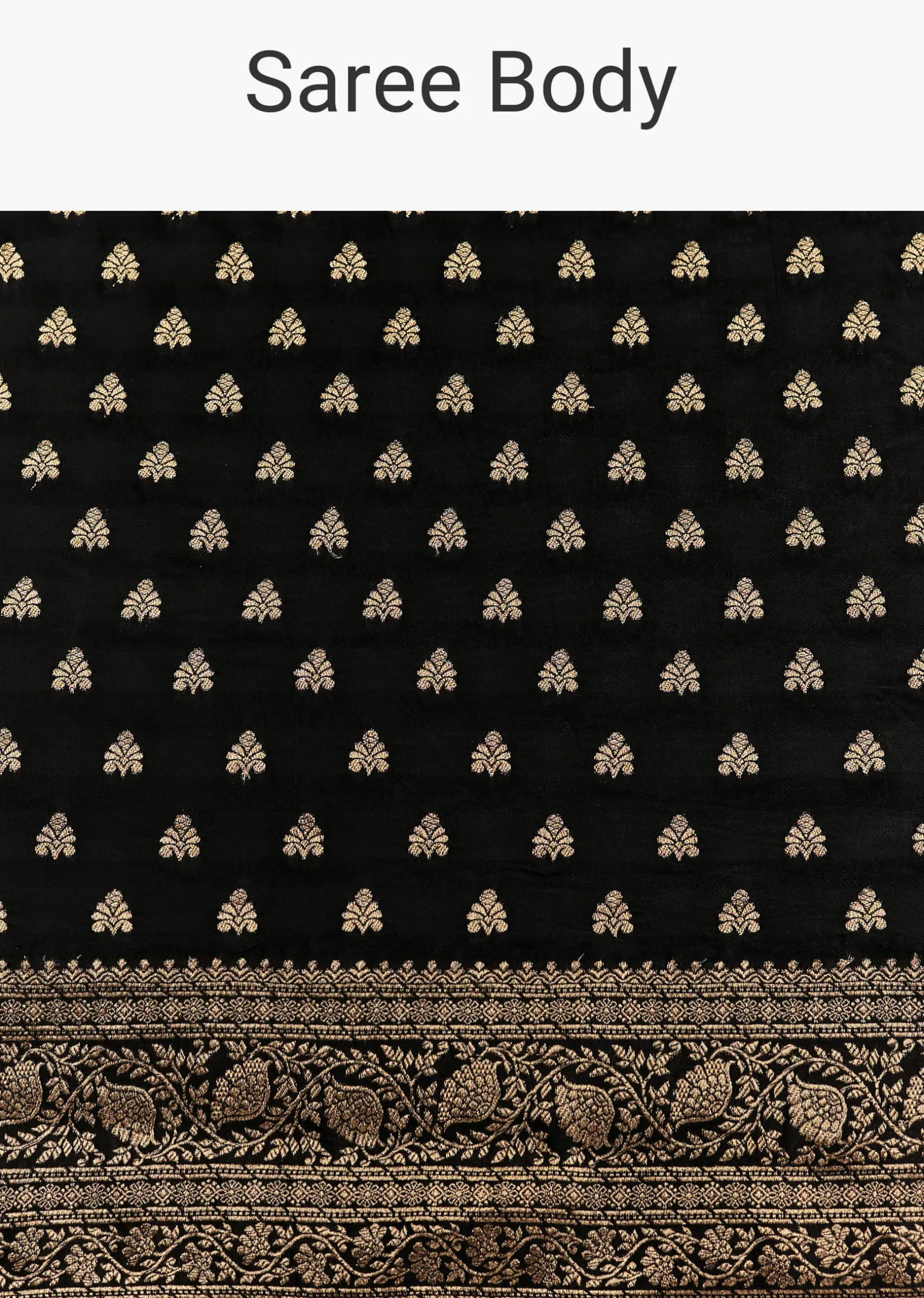 Black Dola Silk Saree With Woven Butti Work Border
