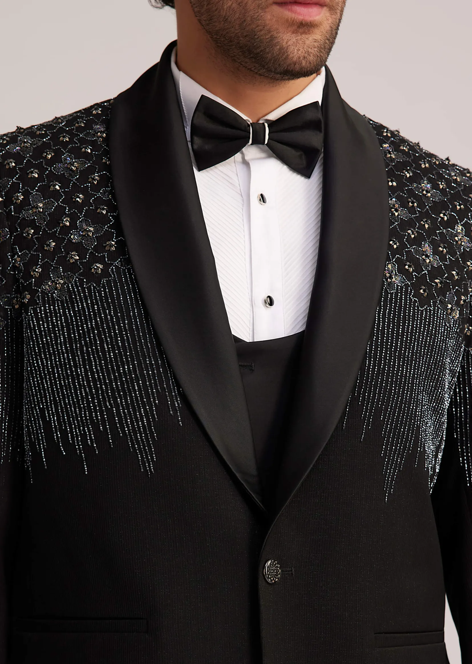 Black Embellished Tuxedo