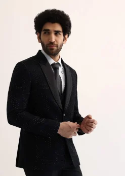Black Embroidered Tuxedo