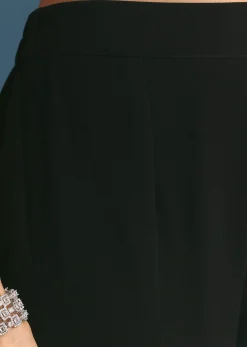 Black Georgette Peplum Kurta Sharara Set With Beads And Sequins