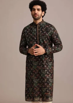 Black Georgette Sequin Work Kurta Set