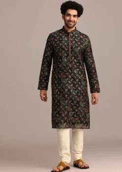 Black Georgette Sequin Work Kurta Set