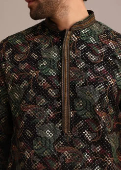 Black Georgette Sequin Work Kurta Set