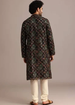 Black Georgette Sequin Work Kurta Set