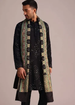 Black Hand Work Kurta Set With Dupatta