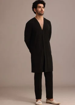Black Handwork Jodhpuri Kurta Set with Dupatta