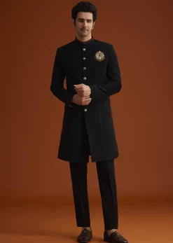 Black Indo Western Sherwani Set