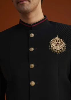 Black Indo Western Sherwani Set