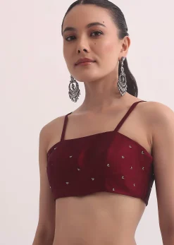 Black Jacquard Saree In Stone Embroidery With Unstitched Blouse