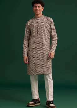 Black Jaipuri Cotton Block Printed Kurta Set