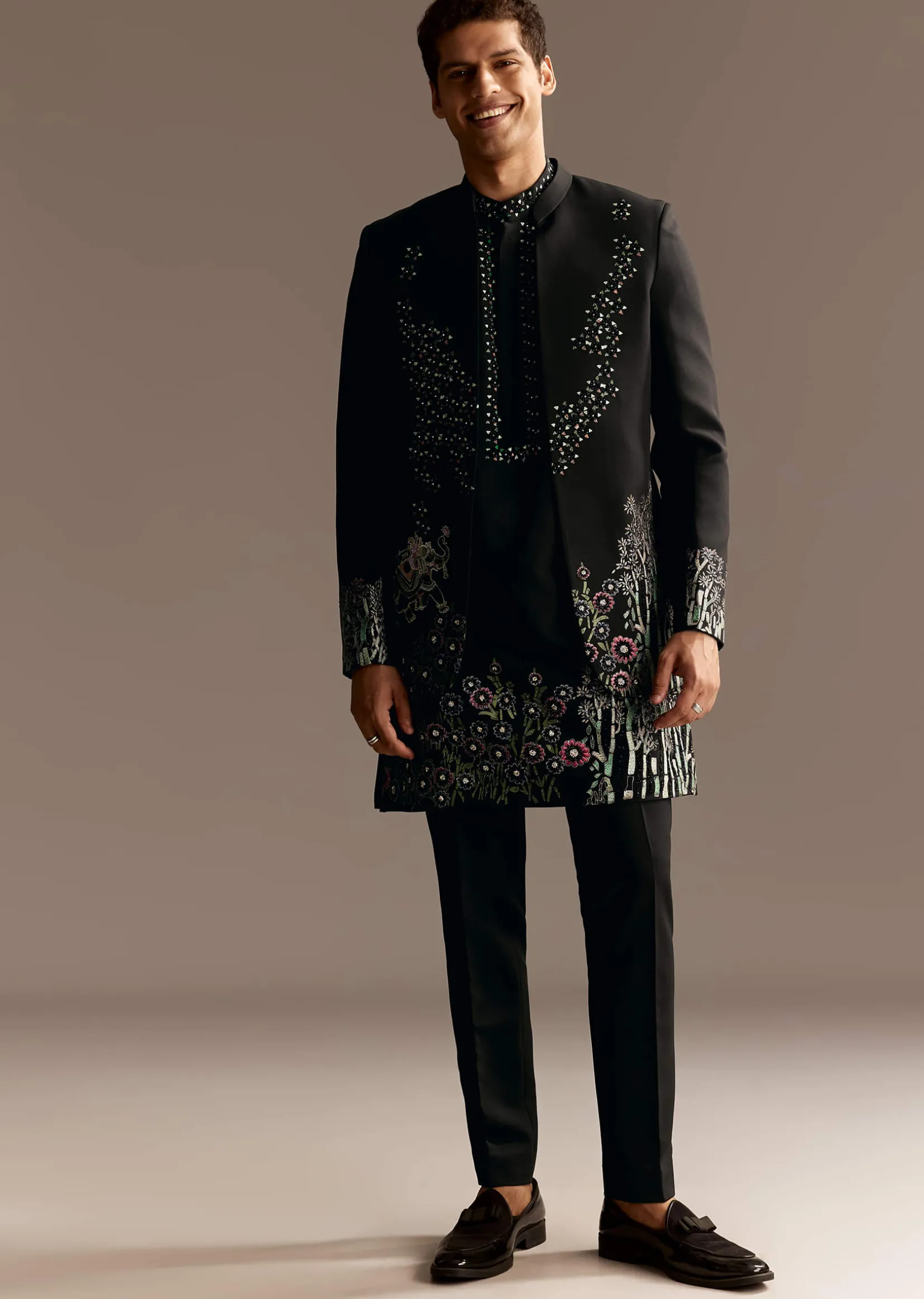 Black Jodhpuri Kurta Set