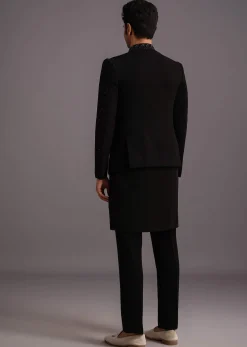 Black Jodhpuri Kurta Set With Handwork
