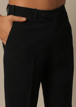 Black Jodhpuri Set With Front Button Detail