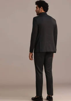 Black Jodhpuri Set With Hand Embellishments