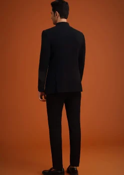 Black Jodhpuri Set With Zardozi Work