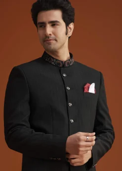 Black Jodhpuri Suit